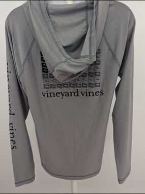 Vineyard Vines Gray Hooded Long Sleeve Tee